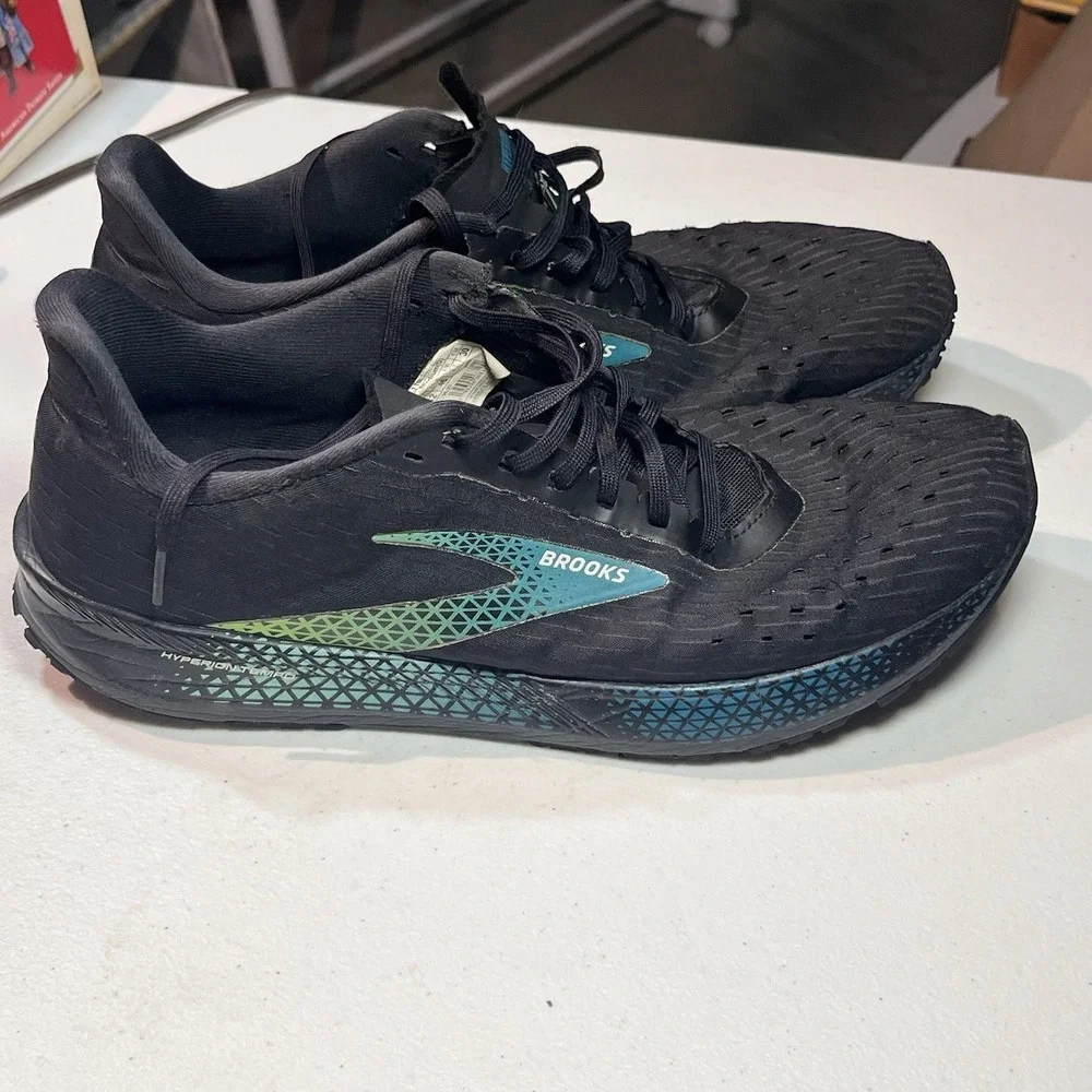 Brooks Hyperion Tempo Men's Running Shoes Black/Green, Size 12 EUC‎